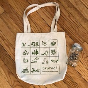 Taproot Tote bag & Mason Jar Cup